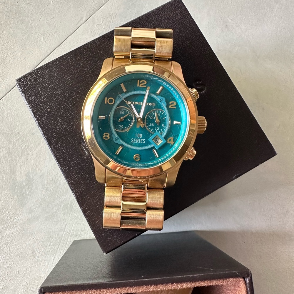 Michael Kors Lexington watch with turquoise dial
